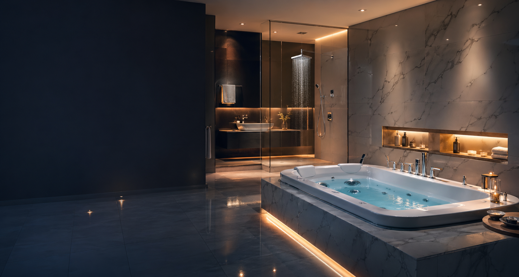 Luxury bathroom jacuzzi showroom display